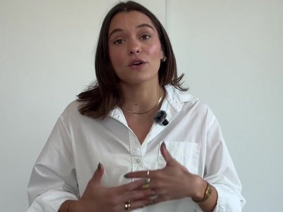 Lauren teaching Repair on video, in the program